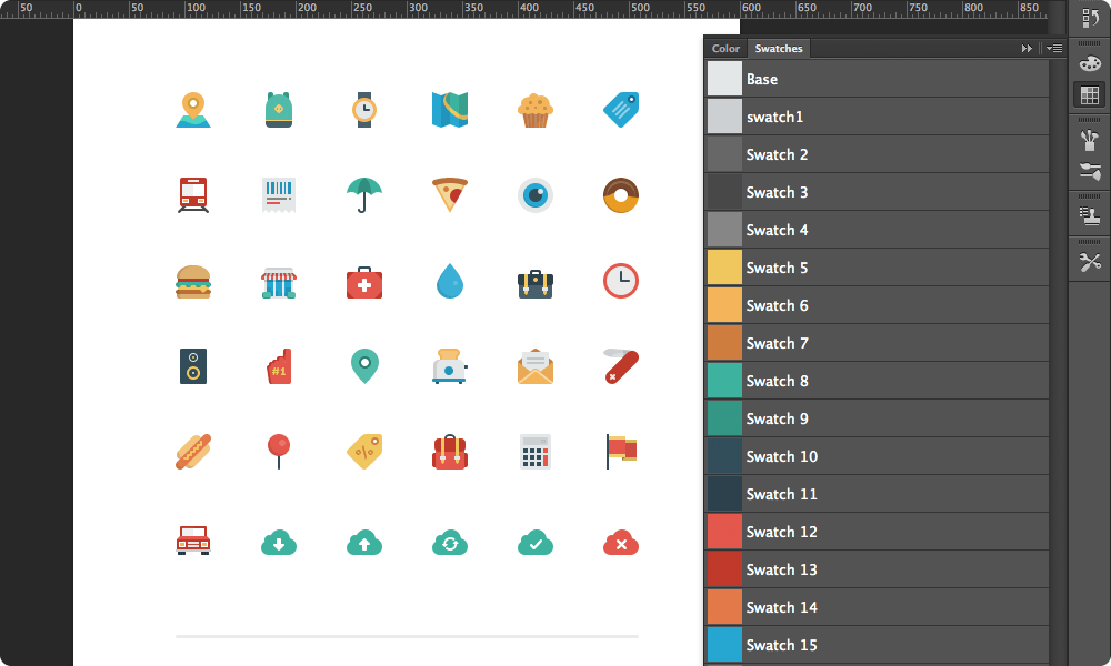 Flat Color Palette Icon