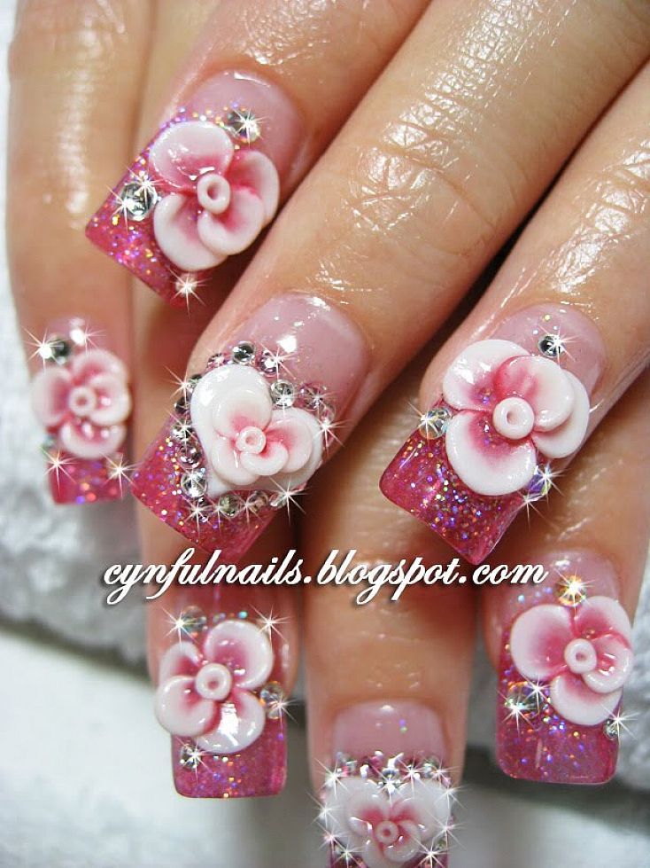 Flower Acrylic Nail Design