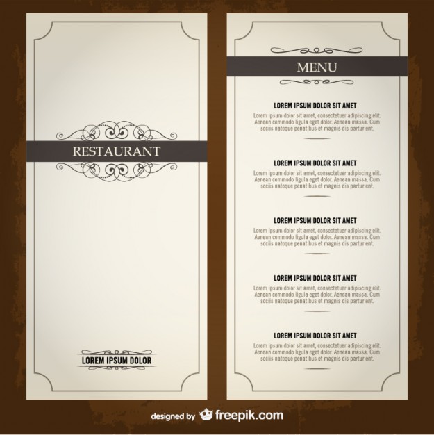 Food Menu Templates Free Download