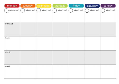 Free Printable Weekly Menu Planner Template