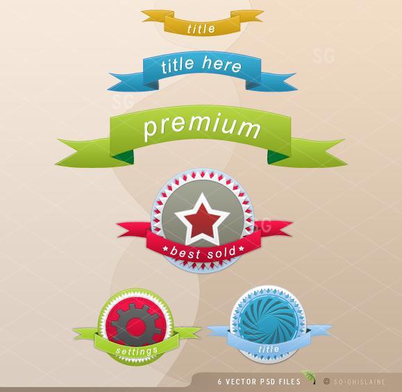 FREE Ribbon PSD Files