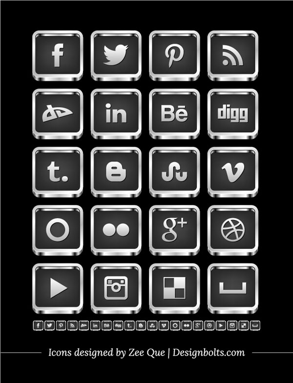 Free Social Media Icons Black