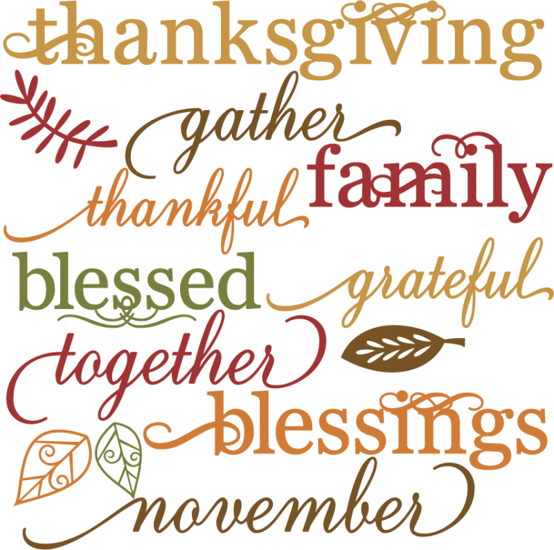 Free Thanksgiving Word Clip Art