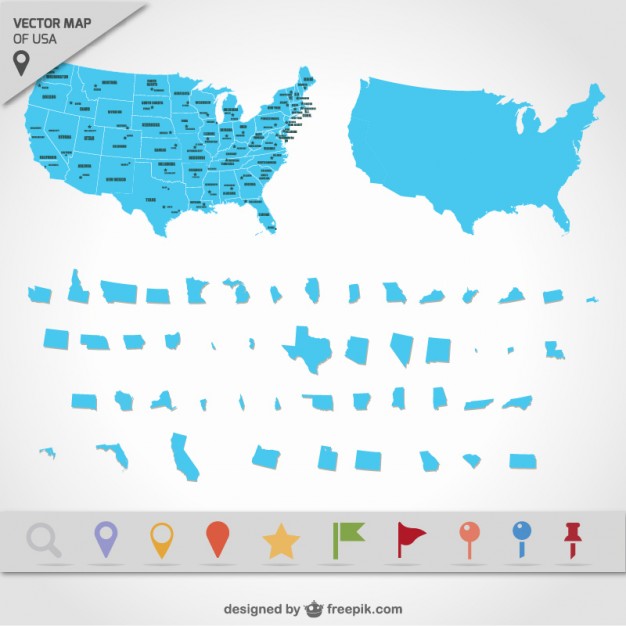 Free Vector Map USA States