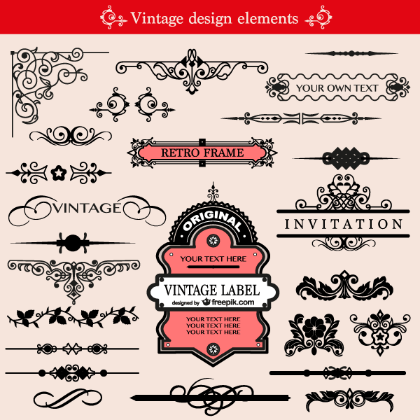 Free Vintage Vector Design Elements Free Vintage Vector Design Elements