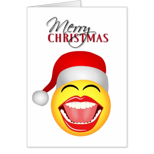 Funny Santa Face Christmas Cards