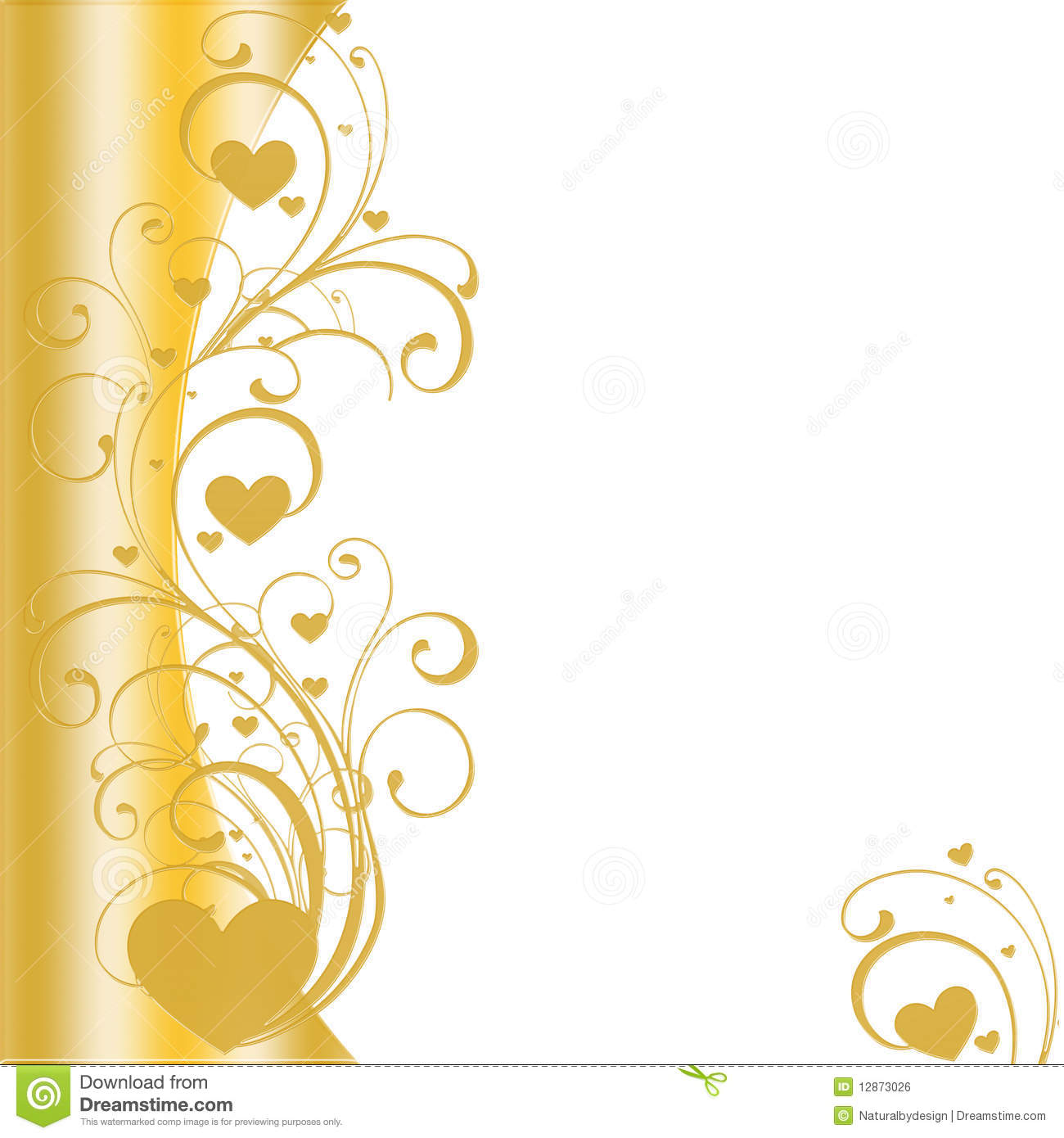 Gold Heart Swirl Border Gold Heart Swirl Border
