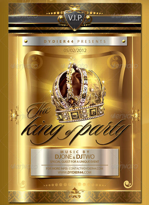 Gold Party Flyer Template