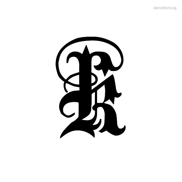 Gothic Calligraphy Letter K