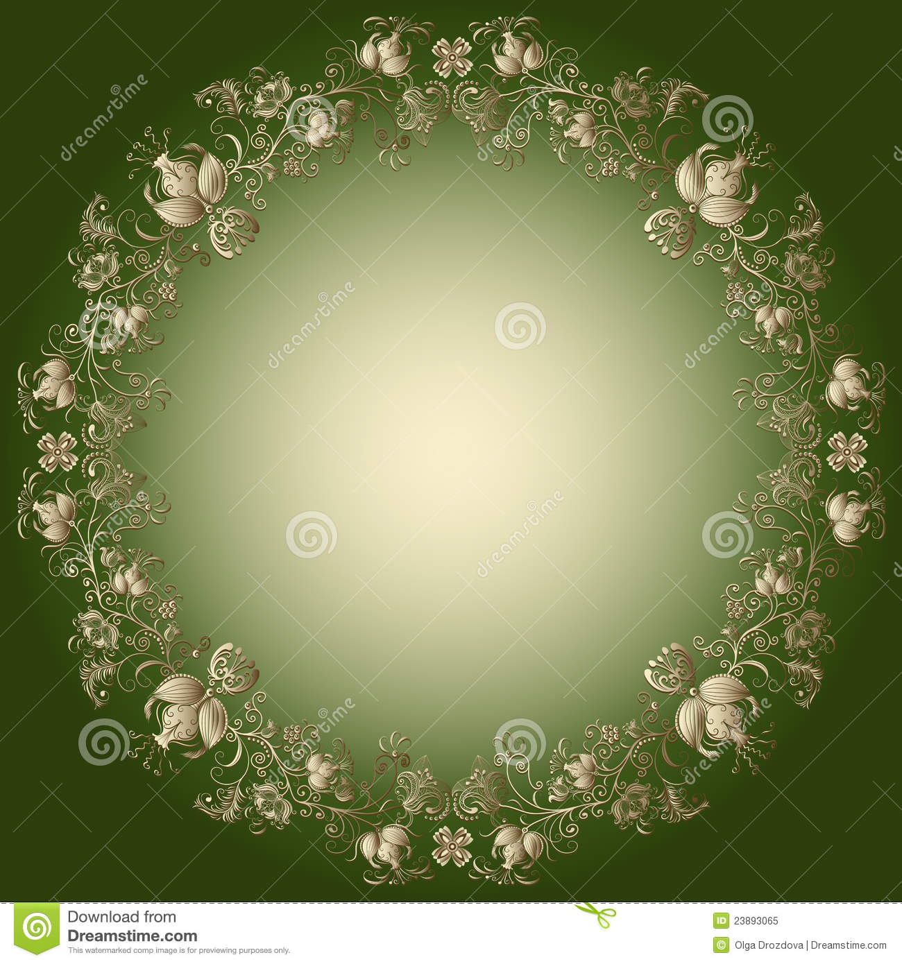 Green with Gold Frame