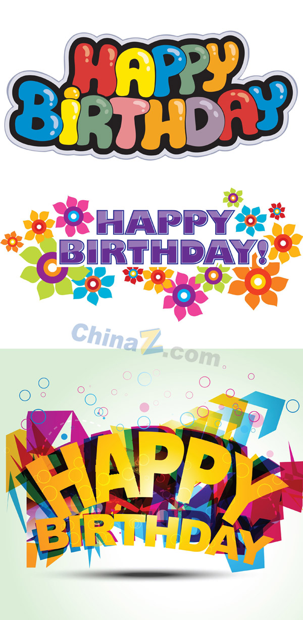 Happy Birthday Font Design