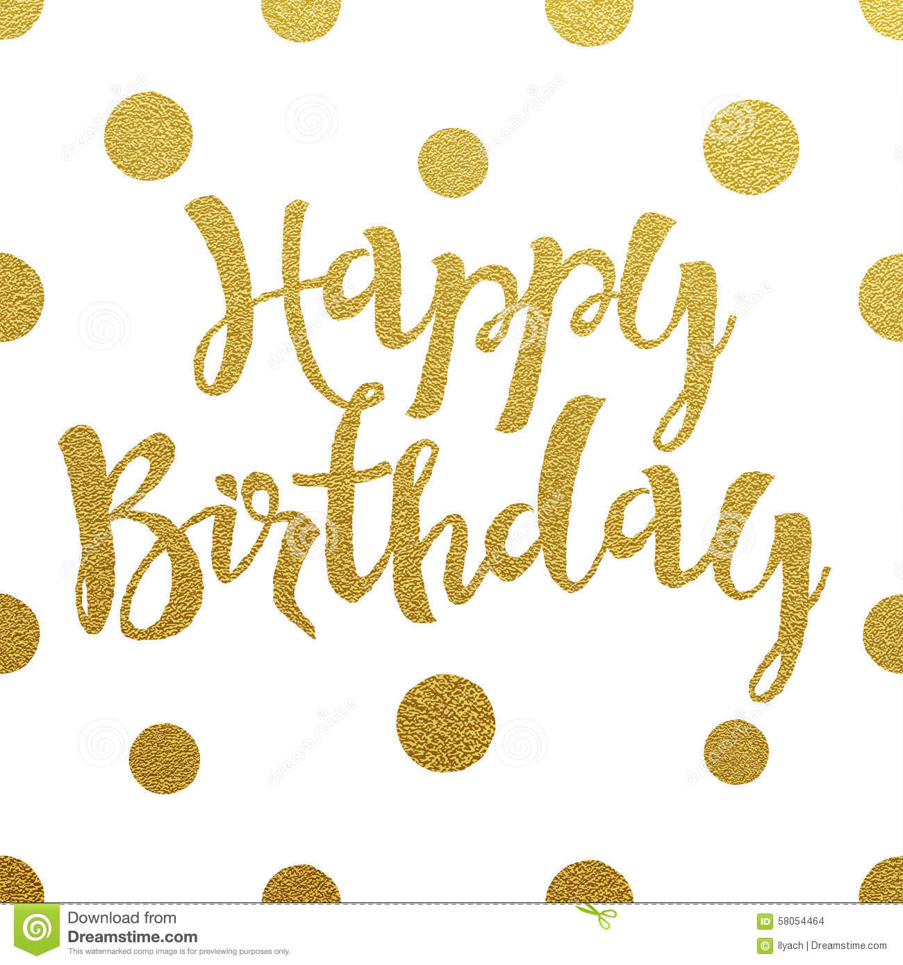 Happy Birthday Gold Letters