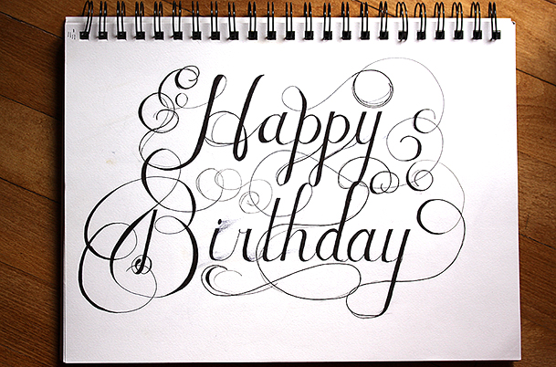 Happy Birthday Hand Lettering