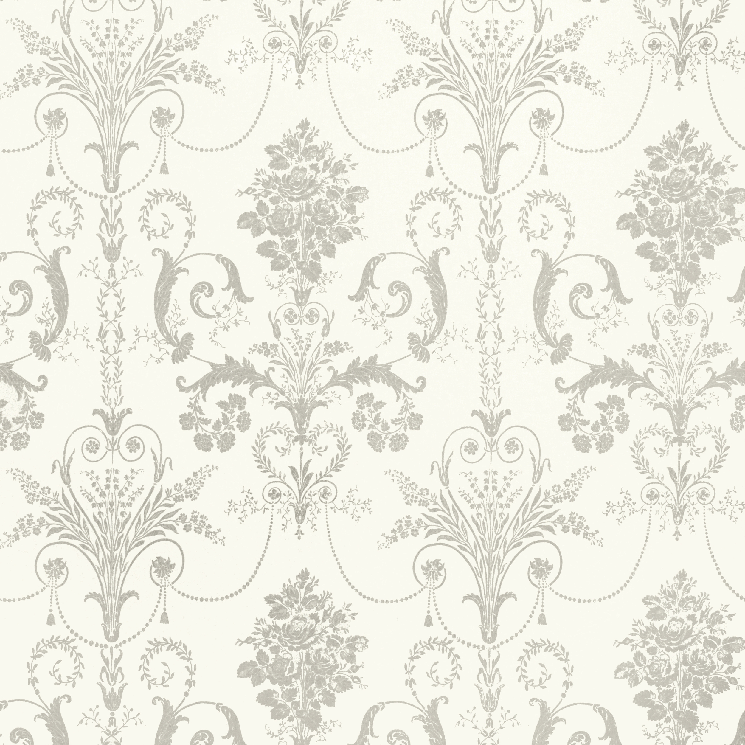 Laura Ashley Wallpaper White and Grey