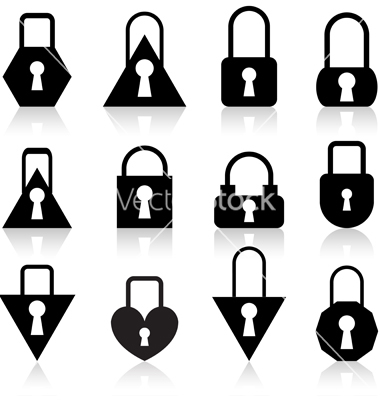 Lock Clip Art Black and White