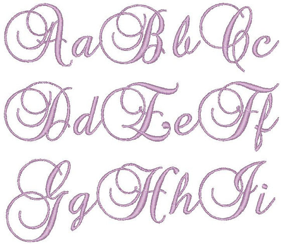 Machine Embroidery Monogram Script Font