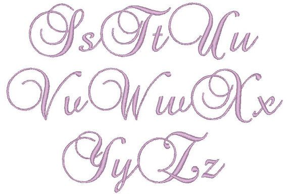 Machine Embroidery Monogram Script Font