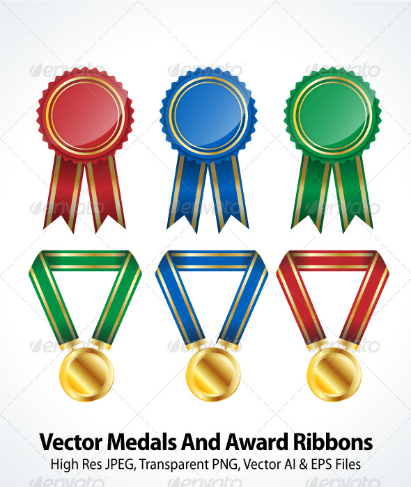 Medal Ribbon Award Vector