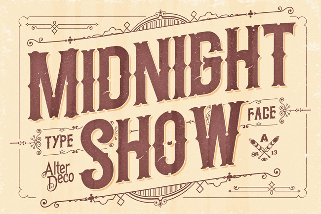 Midnight Show Vintage Fonts Midnight Show Vintage Fonts