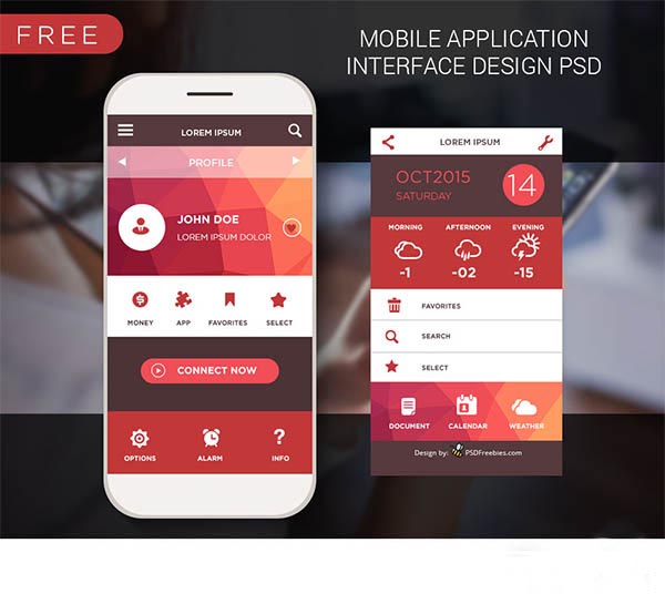 10 Mobile-App UI PSD Free Download Images