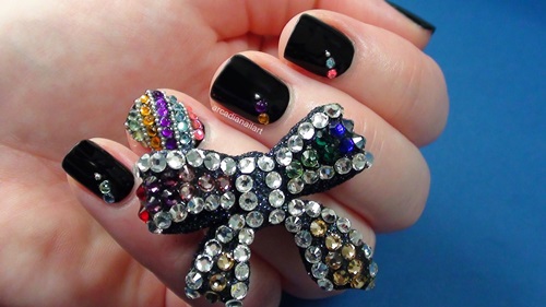 Nail Designs with Rhinestones