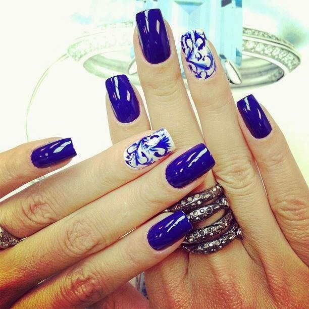 Navy Blue Nails Tumblr