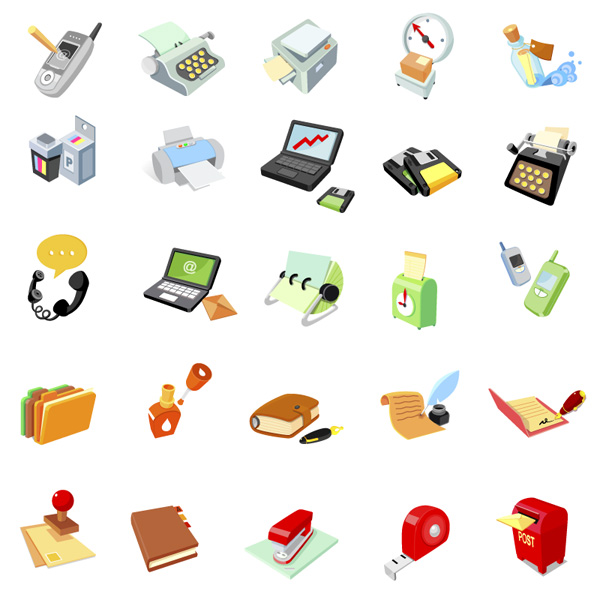 Office-Supplies Icon Vector Free