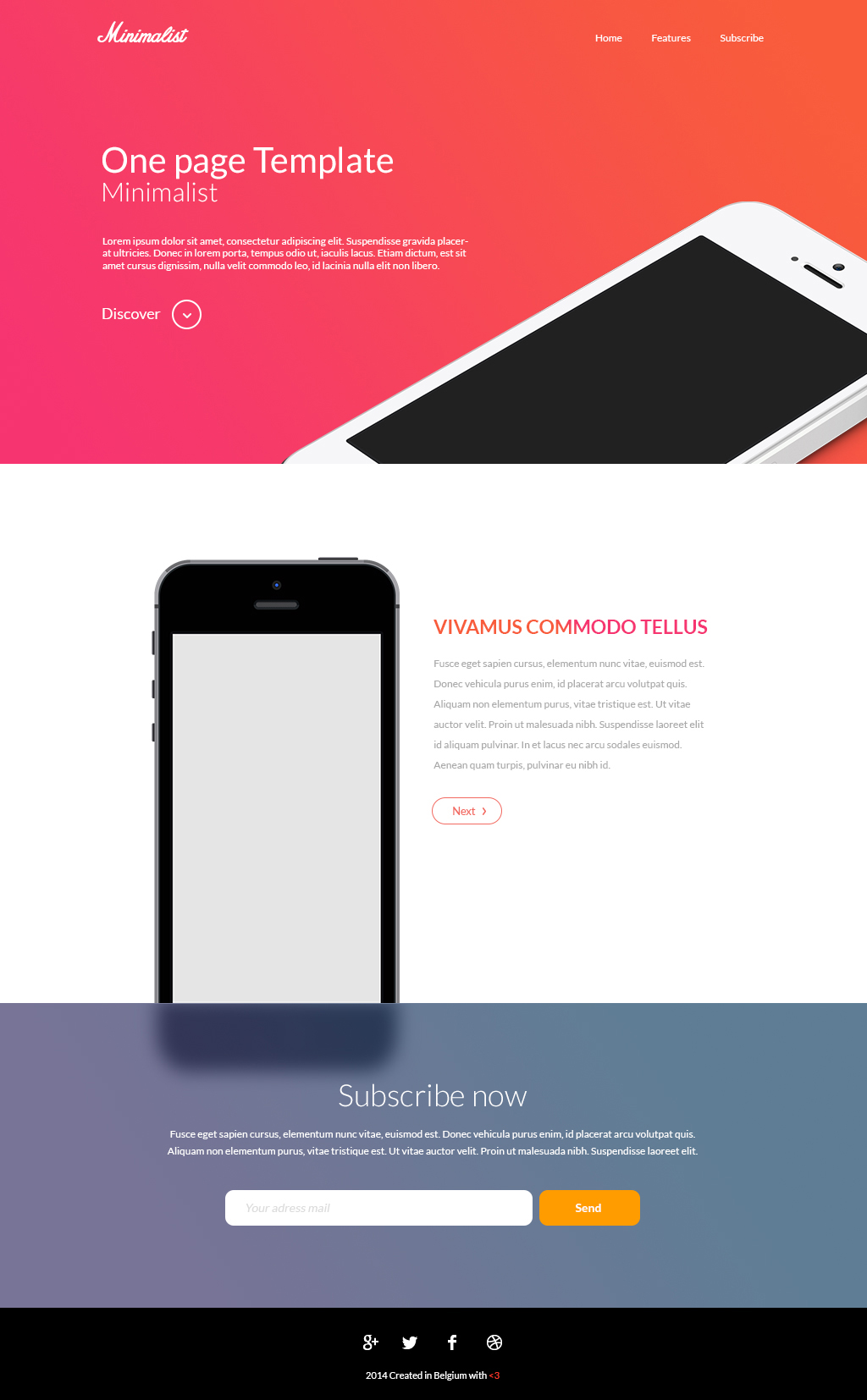 One Page Website Template One Page Website Template