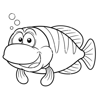 Outline Cartoon Fishes