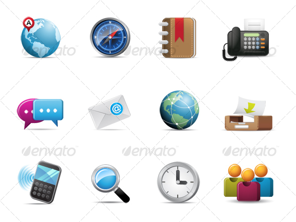 Phone Fax Email Icons