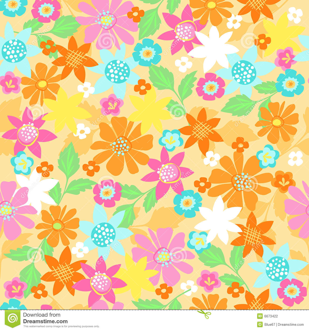 Repeat Patterns of Flowers and Leaves