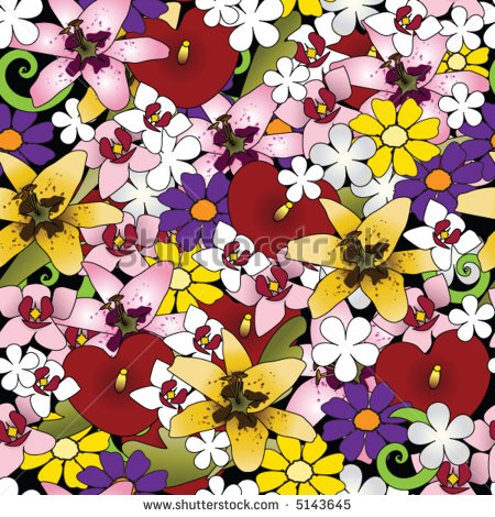 Repeating Flower Pattern Vector