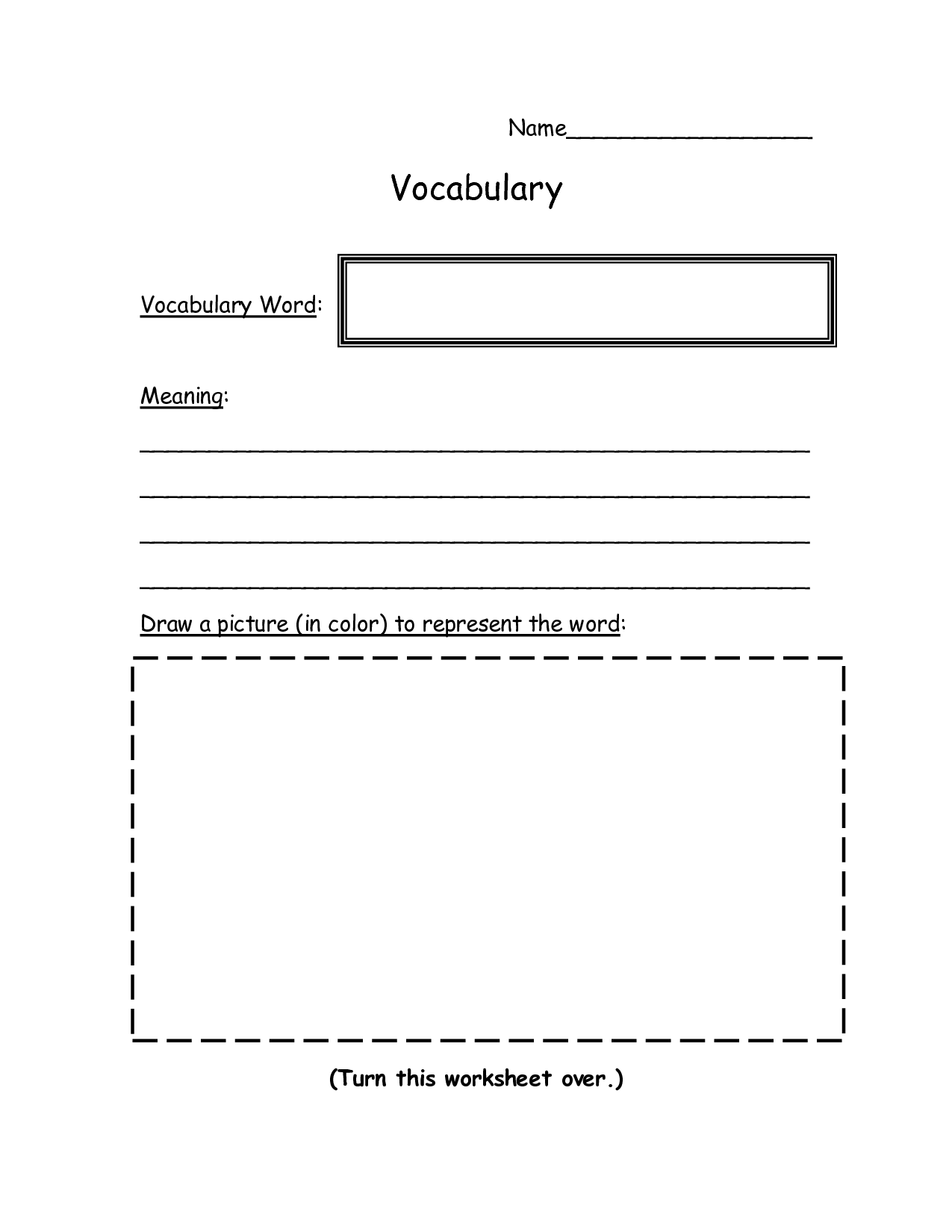 Science Vocabulary Graphic Organizer