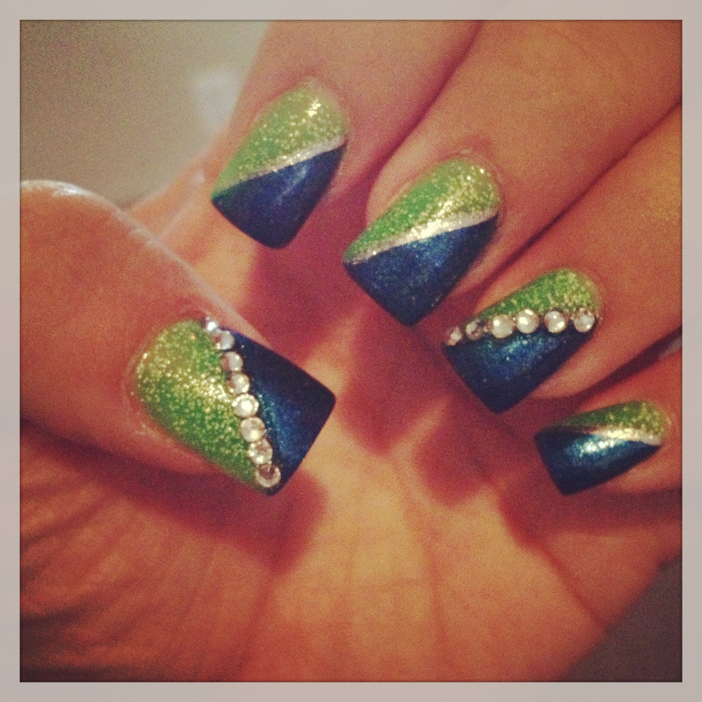 Seahawks Nail Design