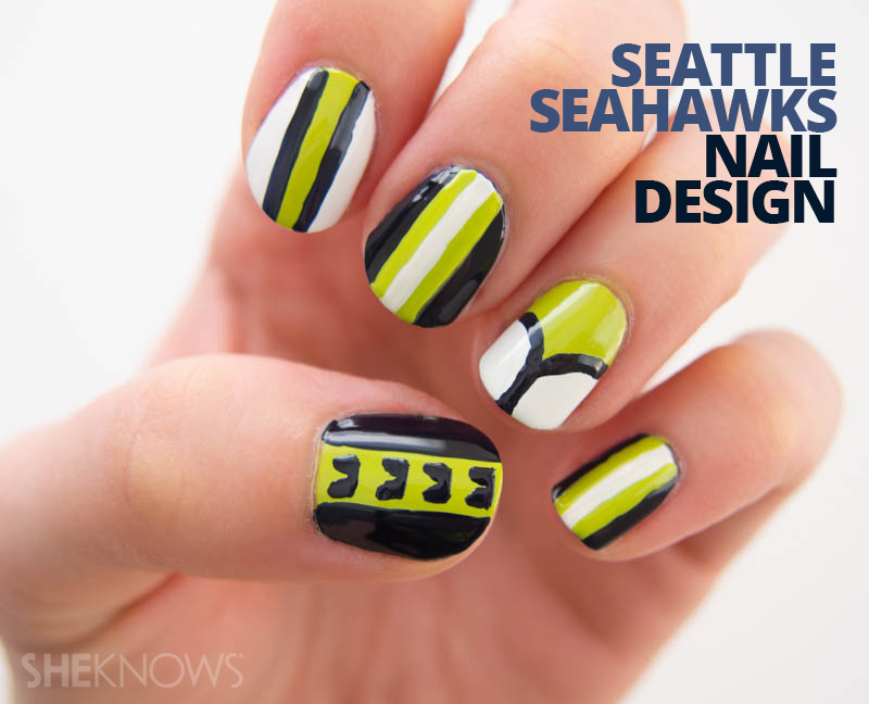Seahawks Nail Design