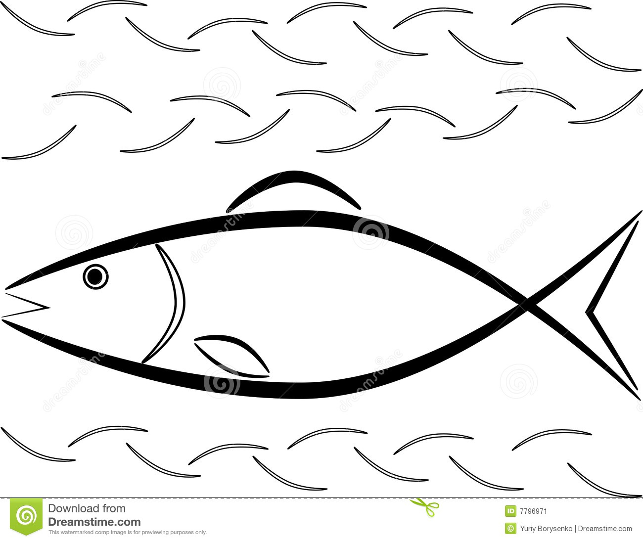 Simple Bass Fish Outline