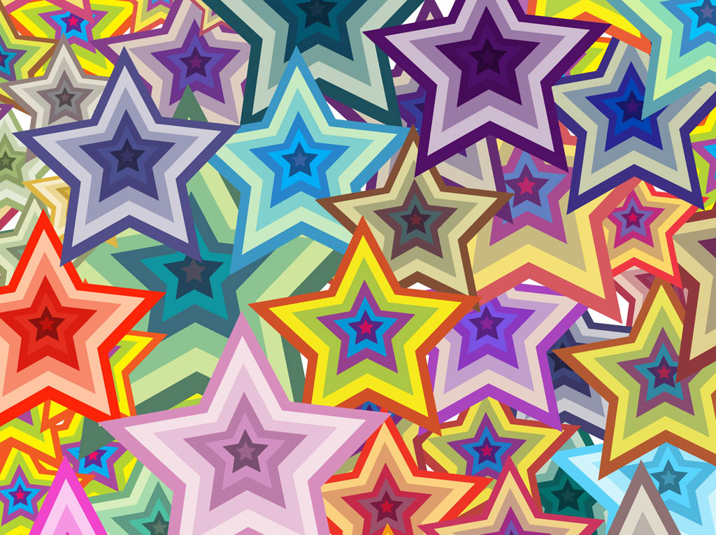 Stars Colorful Pattern Vector