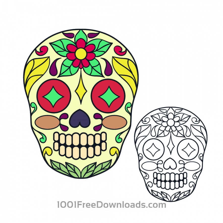 Sugar Skull Vector Free