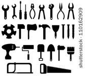 Tools Icons Black and White