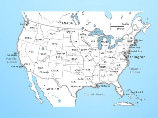 USA Map Vector Free