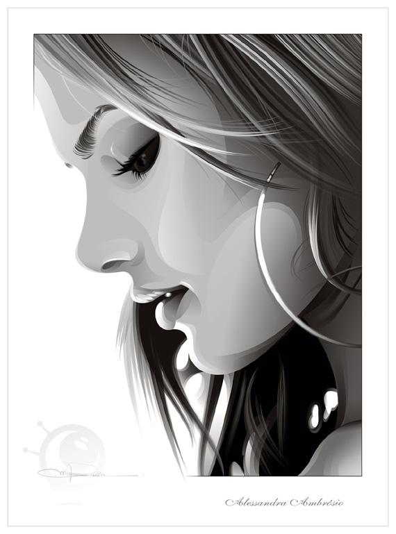 Vector Digital Art Drawing Beautiful Girl