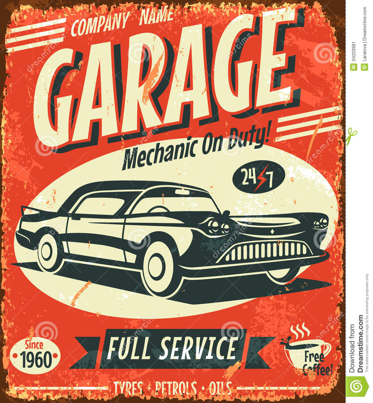 Vector Vintage Car Signs