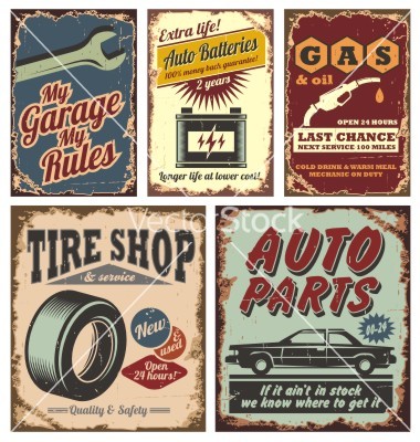 Vintage Car Sign