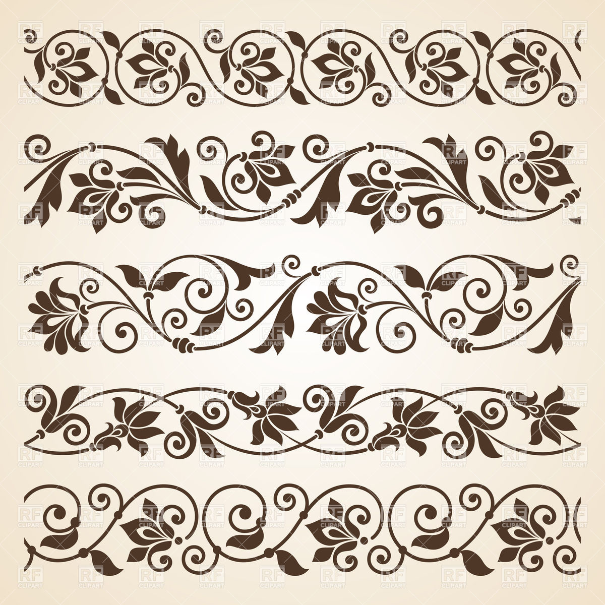 Vintage Floral Border Vector