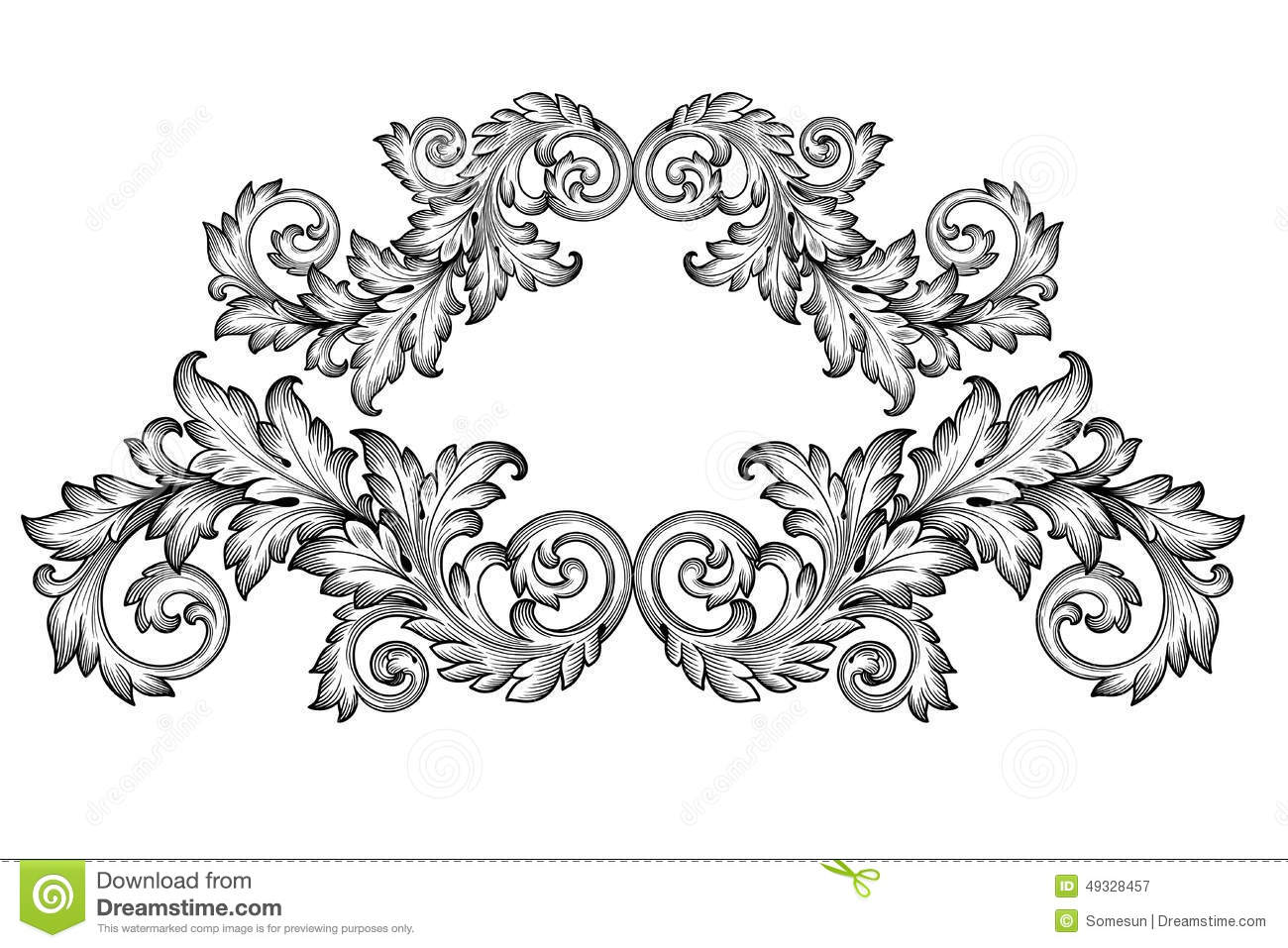 Vintage Scroll Border Vector