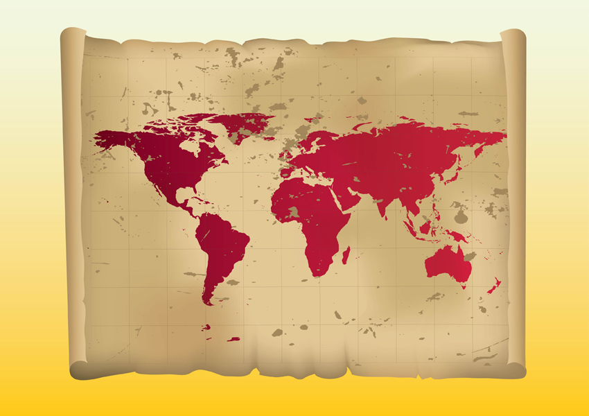 Vintage World Map Vector Vintage World Map Vector