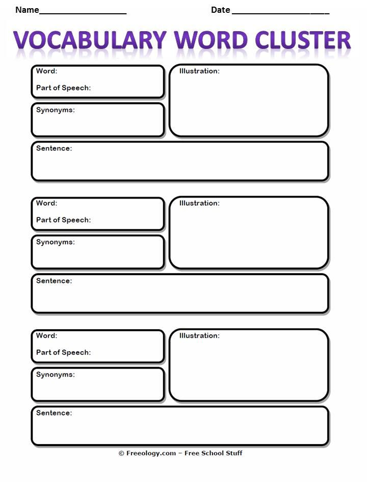 Vocabulary Cluster Graphic Organizer