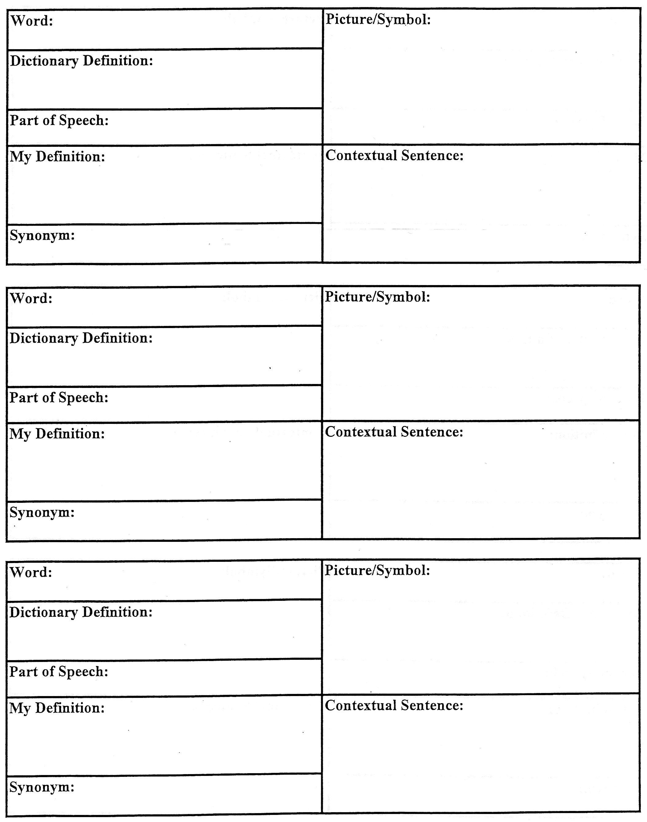 Vocabulary Graphic Organizers PDF