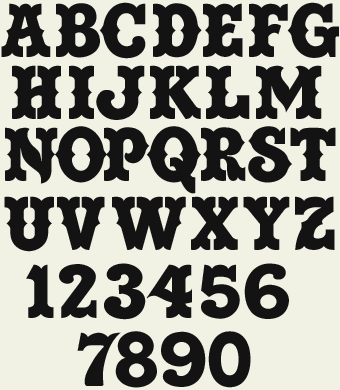Western Font Alphabet Letters Western Font Alphabet Letters