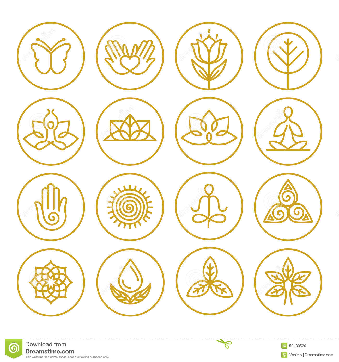 14 Yoga Icons Vector Images